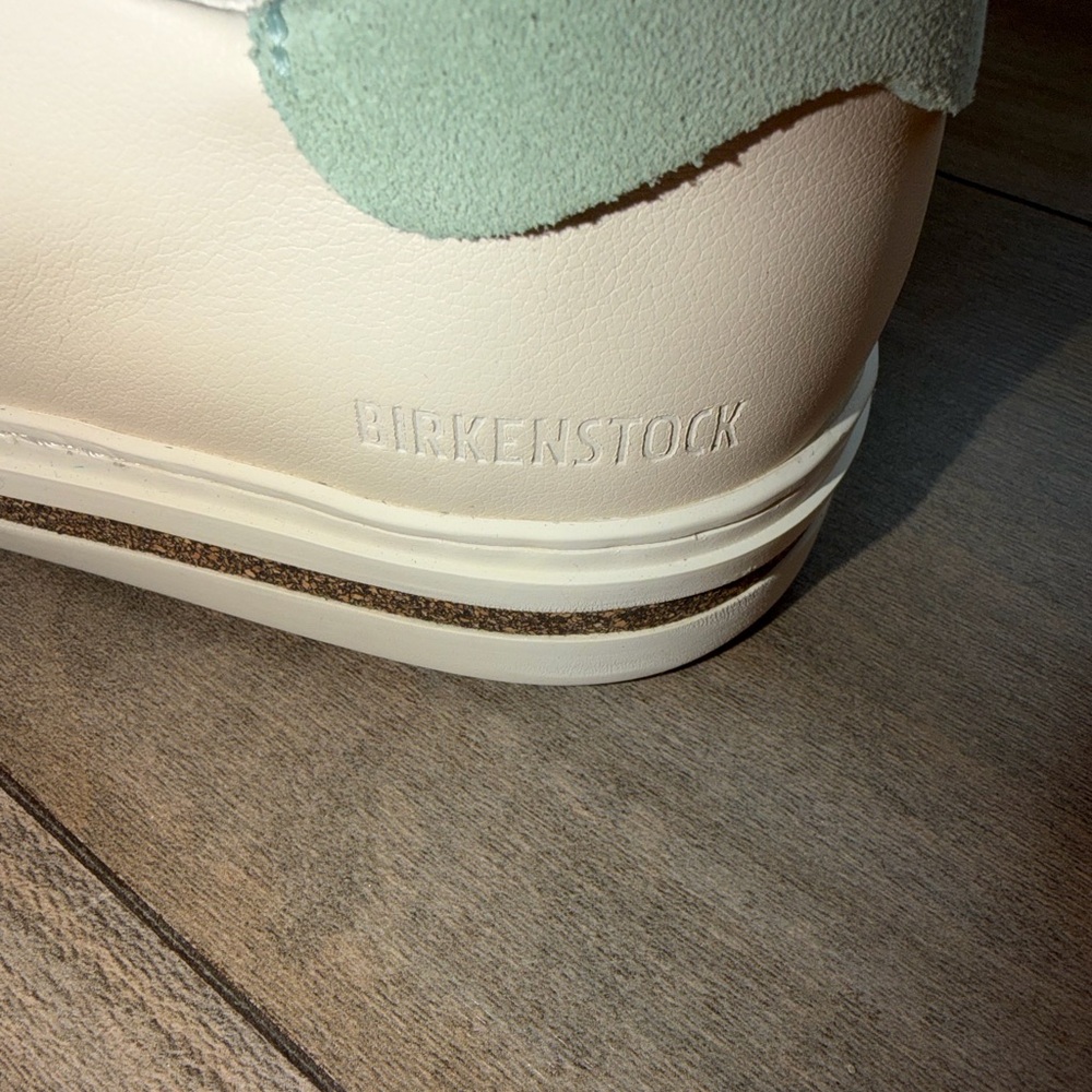 Birkenstock Bend Low Leather & Suede Sneakers - Matcha/Eggshell - Size 9 - Picture 3 of 12